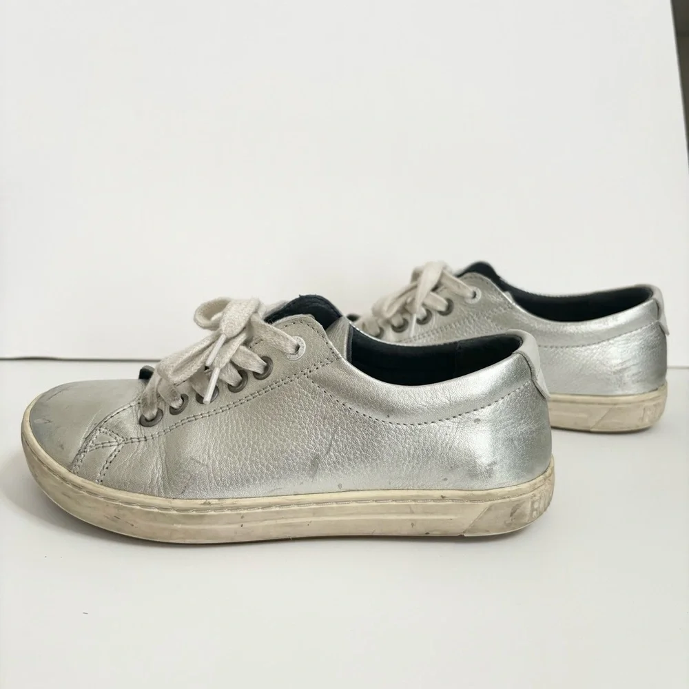 Birkenstock Metallic Silver Sneakers, sz 36
